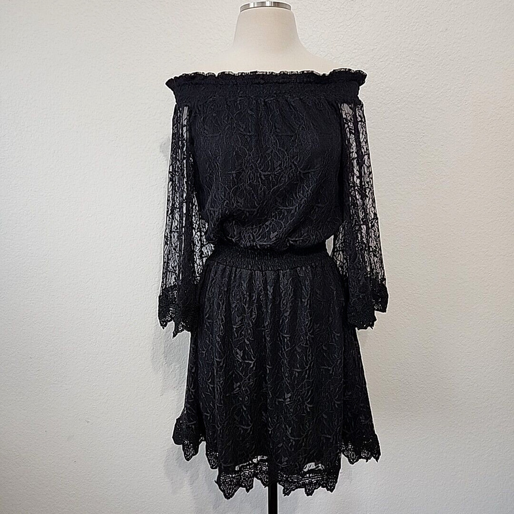 Venus Womens Sm Off the Shoulder Lace Dress Witchy Whimsigoth Goth Sexy Romantic